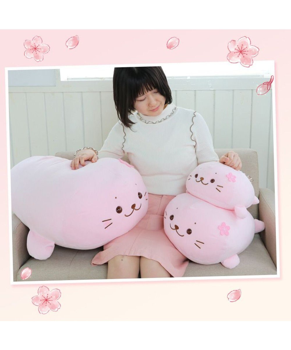 Mother garden しろたん 桜色 ふわもち 抱き枕 ぬいぐるみ 小 55cm 
