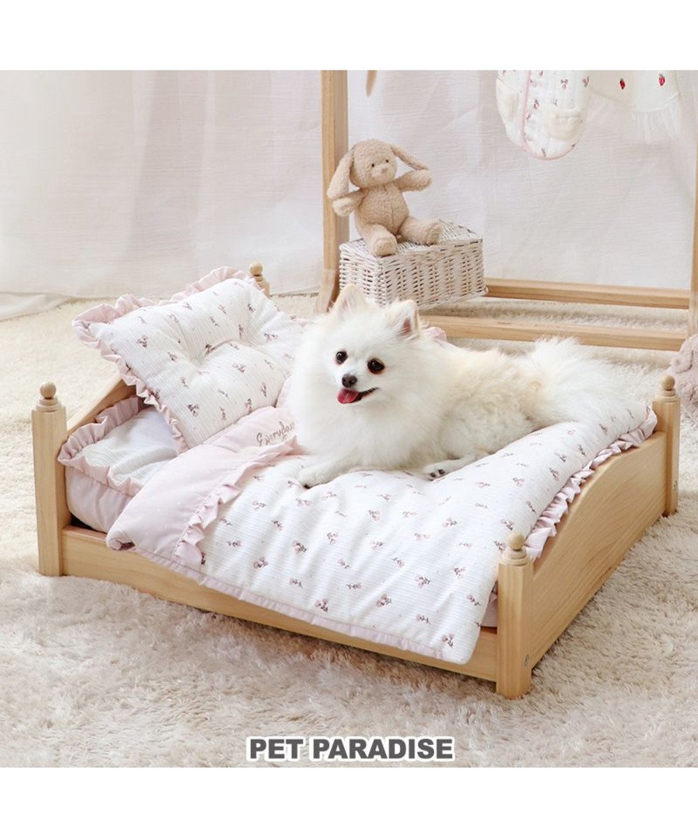 PET PARADISE ペットパラダイス ペット木製ベッド＆花柄布団 