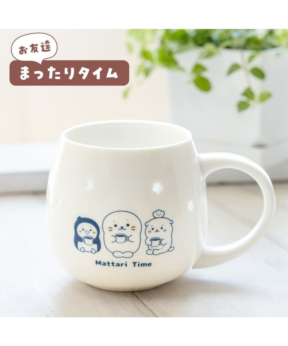 Mother garden しろたん 蛍焼きマグカップ 450mL 《お友達 まったりタイム》単品 