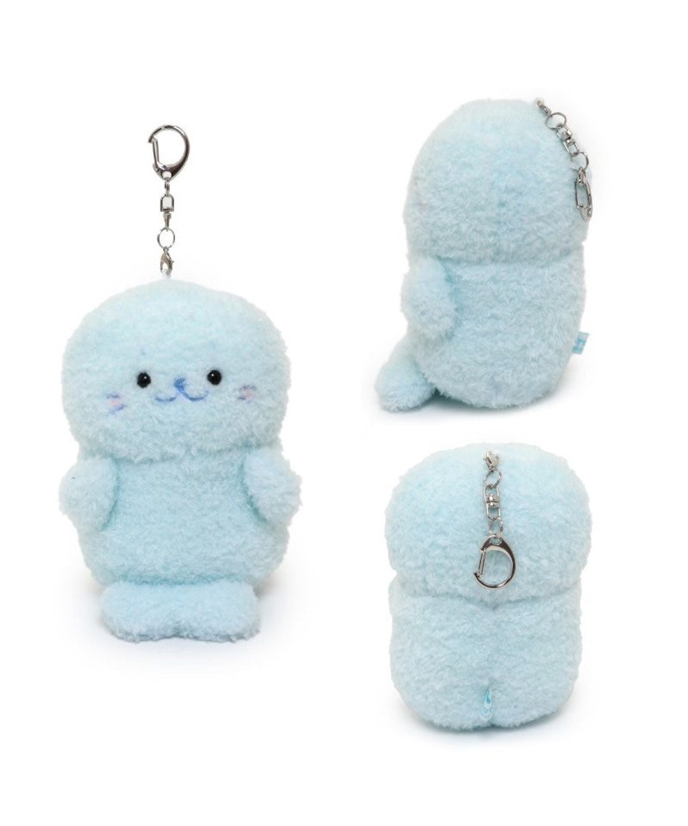 Mother garden しろたん ついてきちゃうマスコット  キーホルダー 12cm 《もふもふ 水色》 単品 