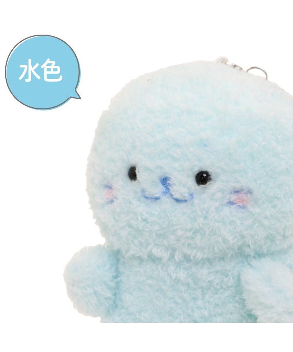 Mother garden しろたん ついてきちゃうマスコット  キーホルダー 12cm 《もふもふ 水色》 単品 