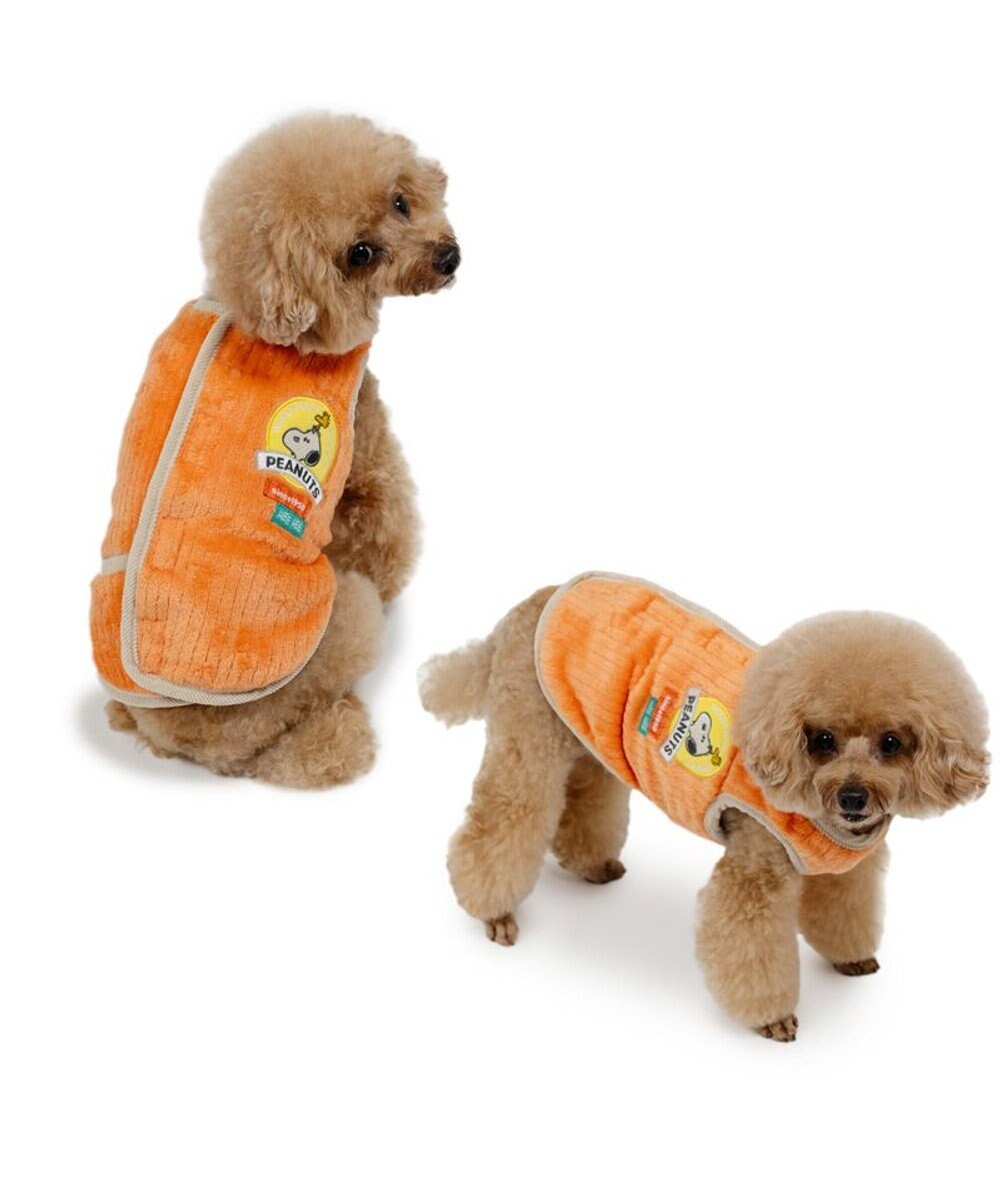PET PARADISE スヌーピー キルト リバーシブル ベスト 《オレンジ》 小型犬 