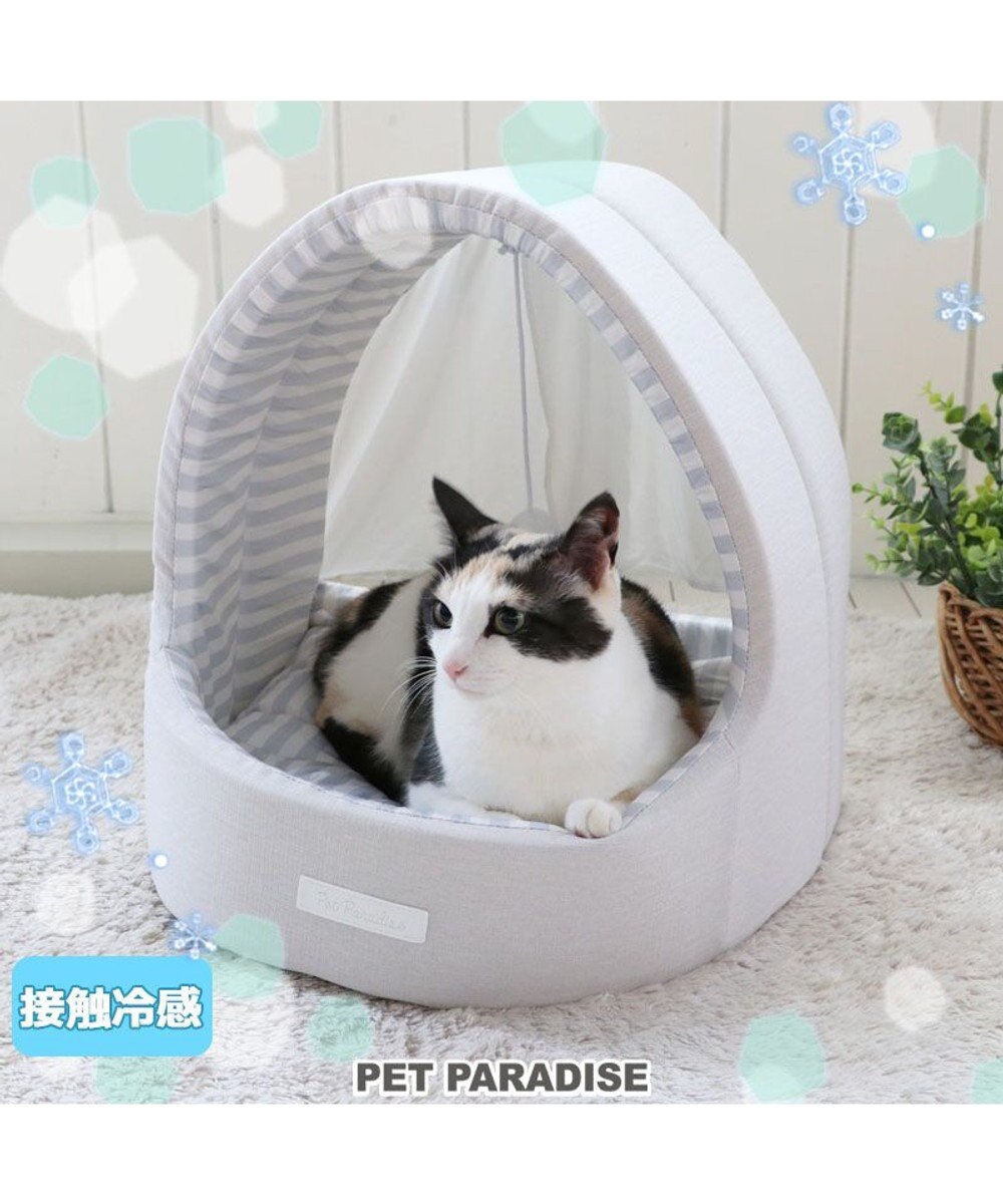 PET PARADISE 猫 ハウス クール 夏 接触冷感 ひんやり ねこハウス (40×35cm) 