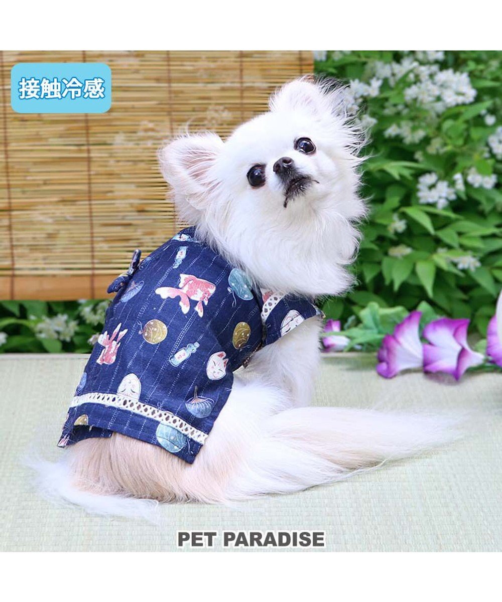 PET PARADISE ペットパラダイス 接触冷感 背中開き 甚平 《縁日柄》　小型犬 