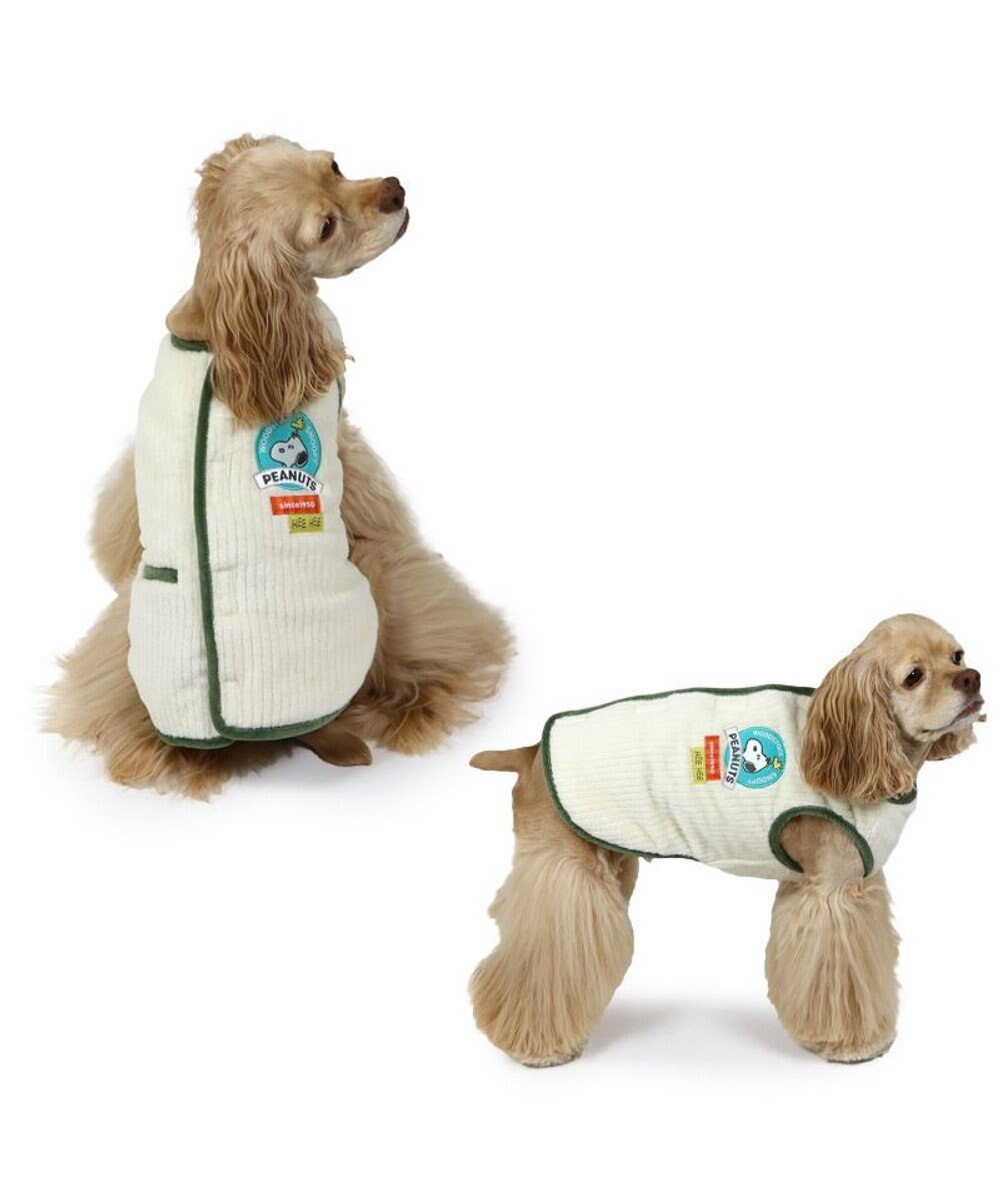 PET PARADISE スヌーピー キルト リバーシブル ベスト 《グリーン》 中型犬  大型犬 