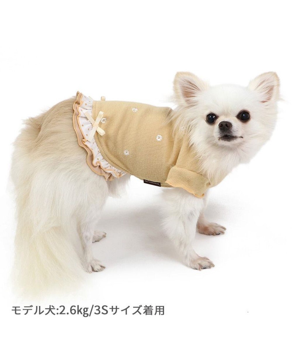PET PARADISE ペットパラダイス ペティヒートプレミアム  Tシャツ《花刺繍柄》 小型犬 