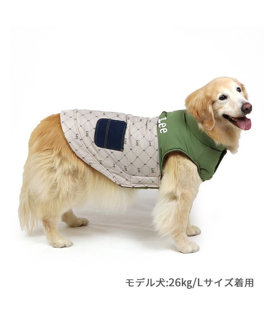 PET PARADISE LEE 綿入ベスト モノグラム 《カーキー》 中型犬 大型犬 
