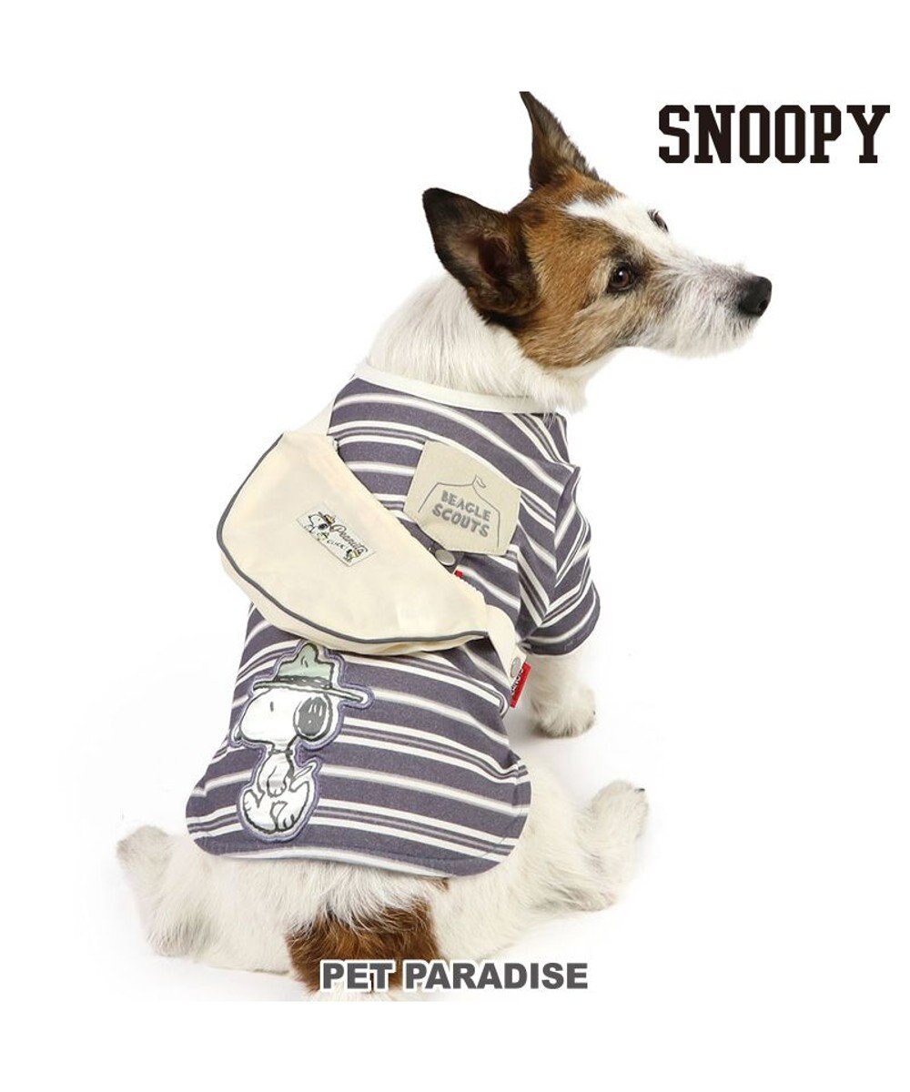 PET PARADISE スヌーピー お揃いTシャツ マルチボーダー 《グレー》 小型犬 