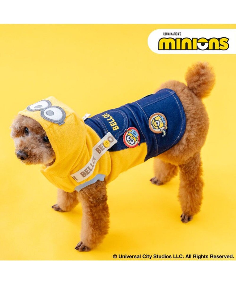 PET PARADISE ミニオン オーバーオール 風 ワッペン パーカー 小型犬 