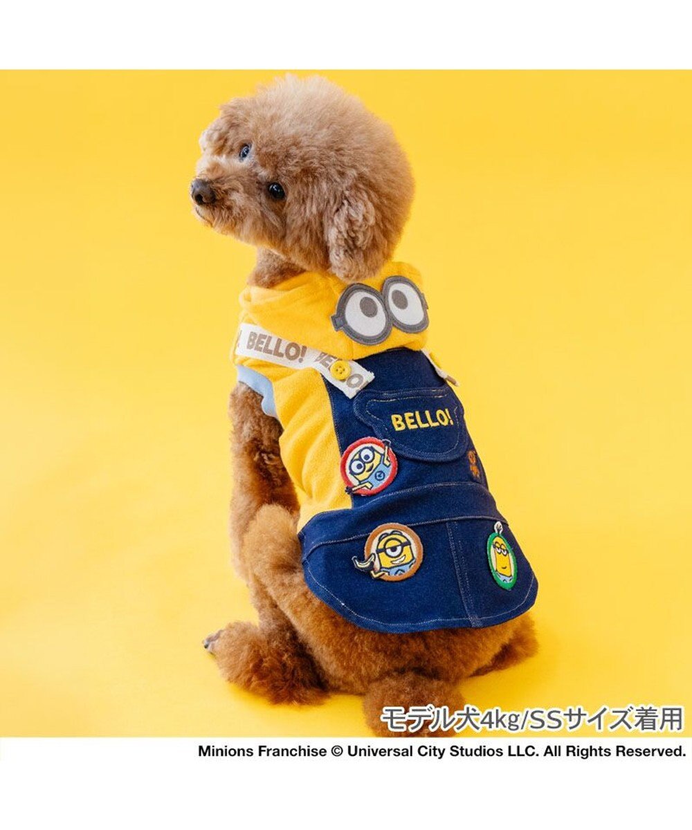 PET PARADISE ミニオン オーバーオール 風 ワッペン パーカー 小型犬 