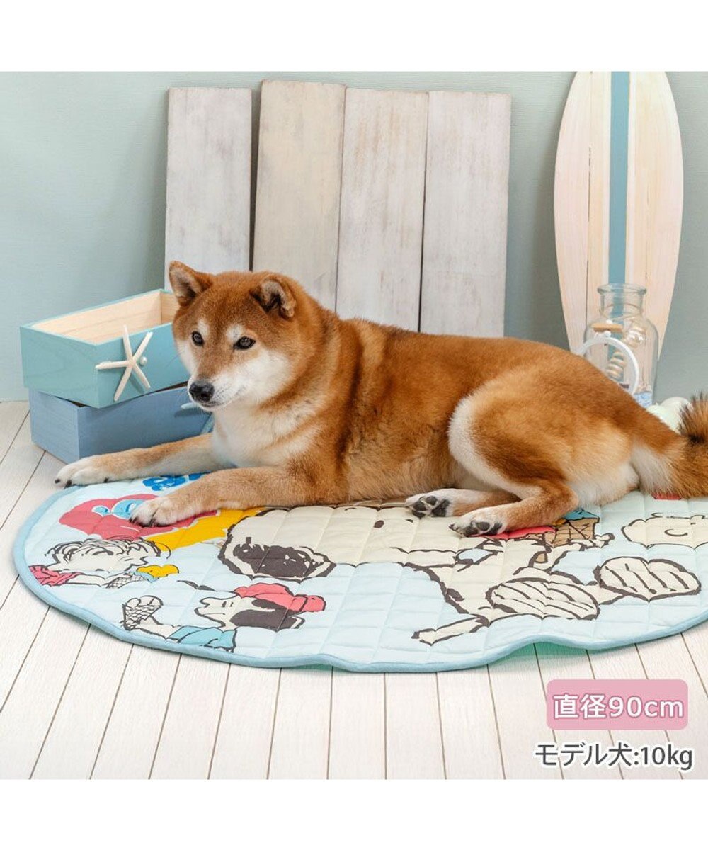 PET PARADISE スヌーピー 冷感柔らかマット 《アイス柄》 丸型 Ｍ 