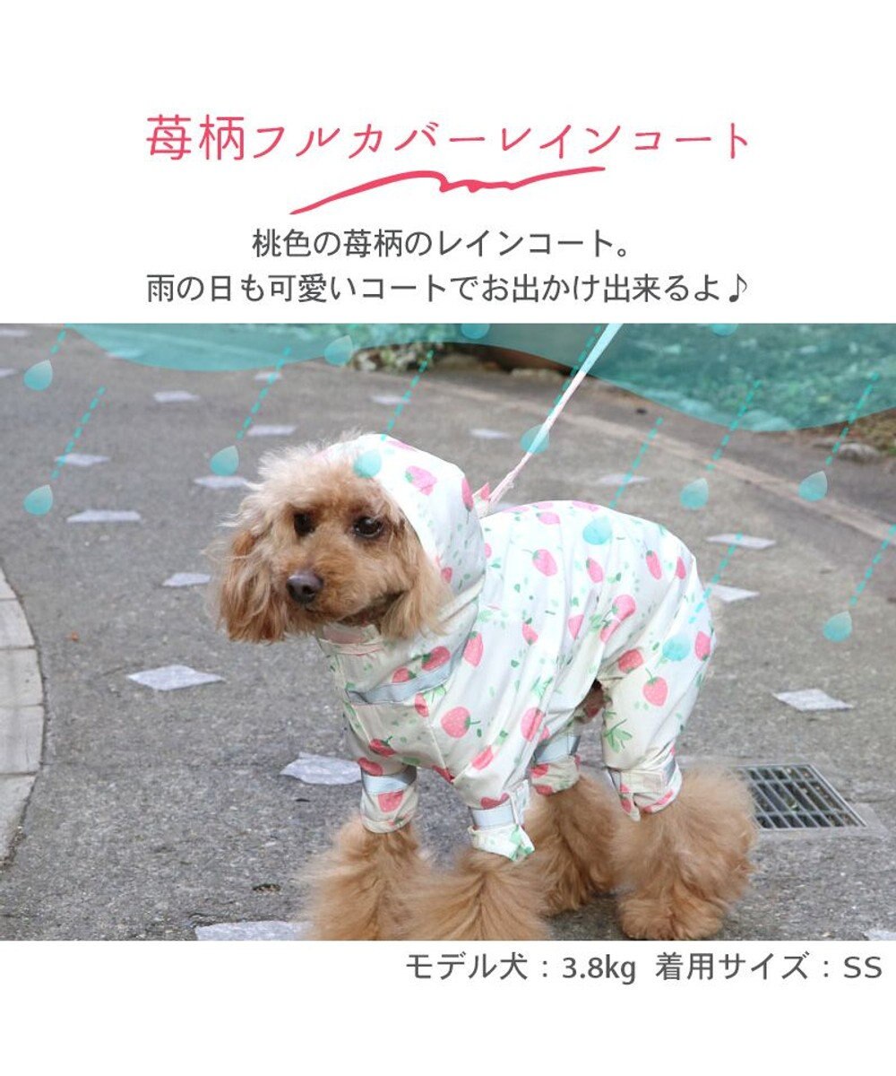 PET PARADISE ペットパラダイス 足付きレインコート《いちご柄》 小型犬 