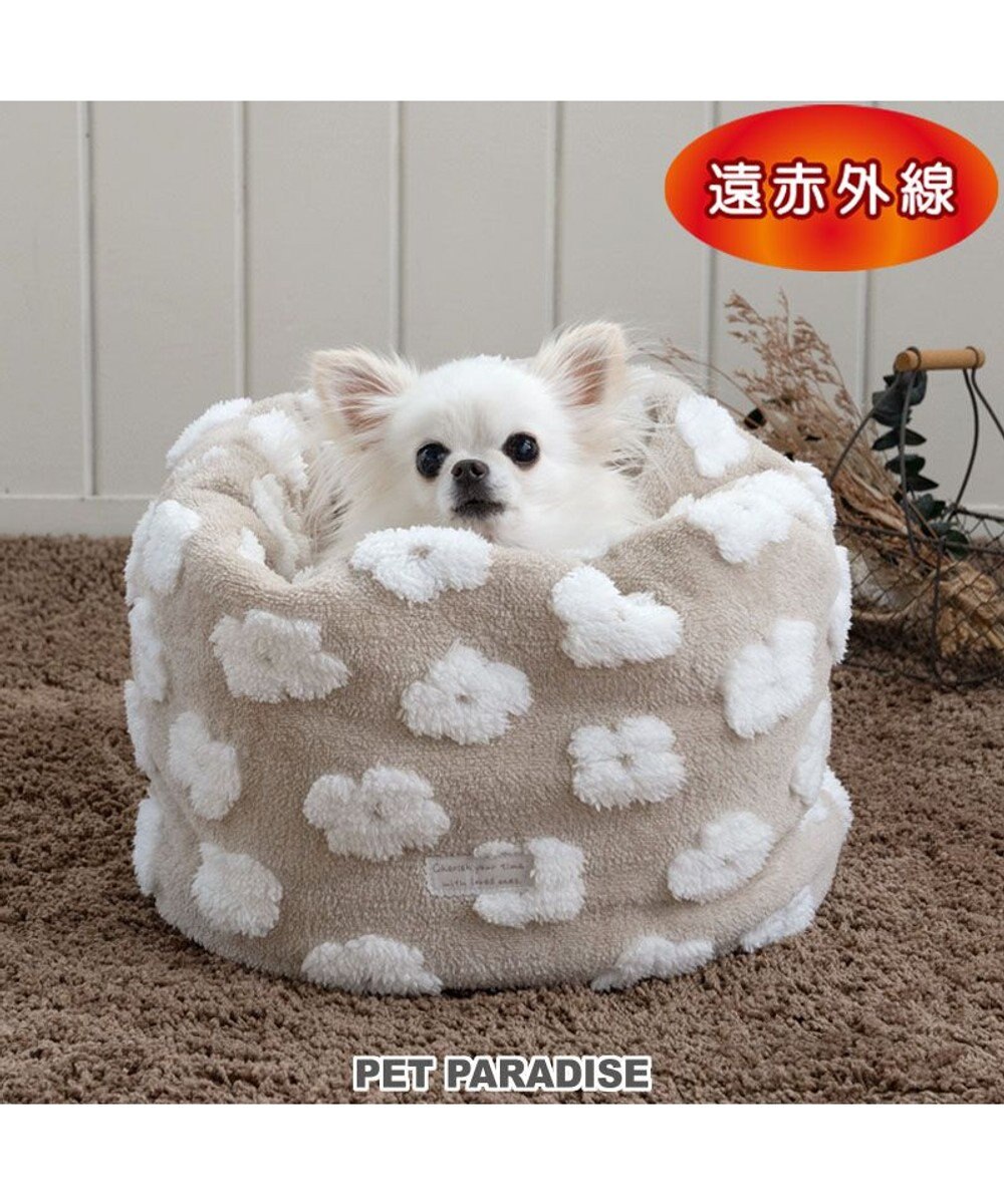 PET PARADISE ペットパラダイス ボア 寝袋 筒形 《お花柄》 S 超小型犬 