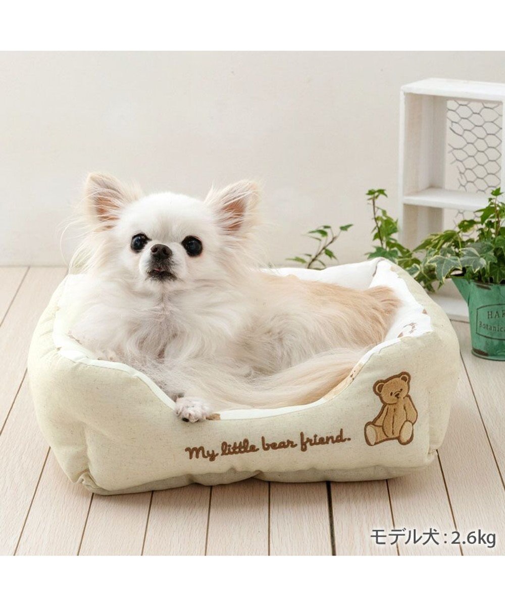 PET PARADISE ペットパラダイス くまちゃん クールカドラー 《mix柄》 角型 Ｓ 超小型犬 