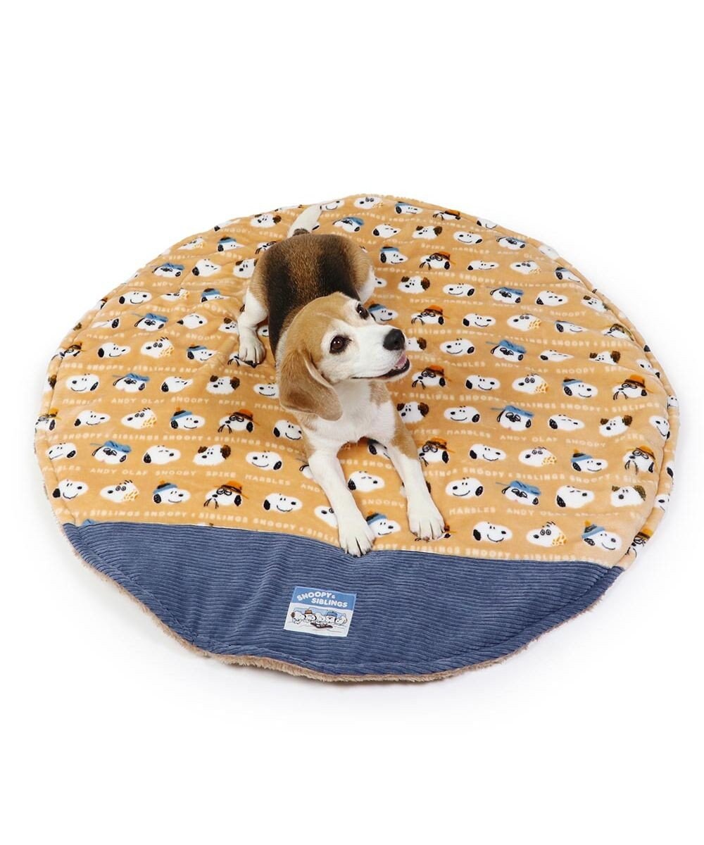 PET PARADISE スヌーピー 遠赤外線 ボアマット  丸型 《ブラザー柄》 (105cm) 