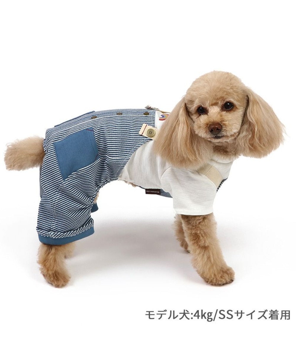 PET PARADISE ペットパラダイス パンツつなぎ 《ヒッコリー風》 小型犬 