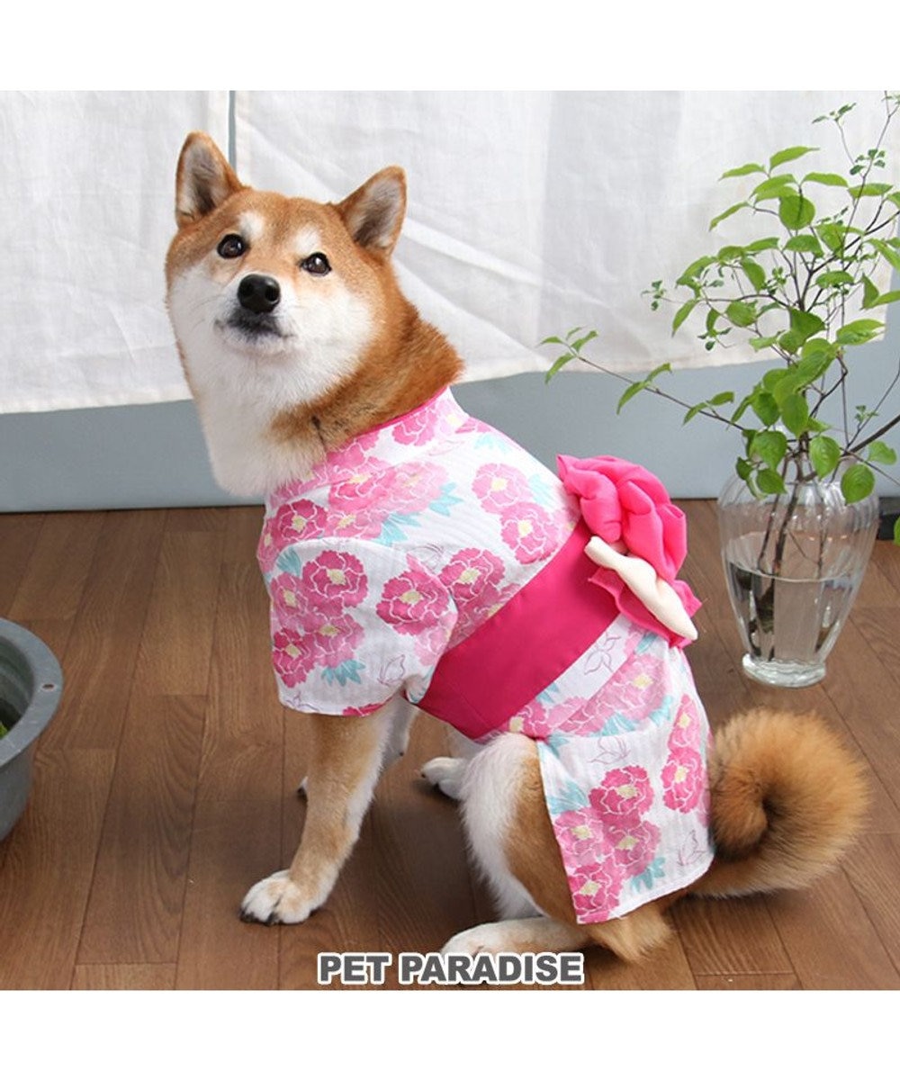 PET PARADISE 犬の服 夏 犬服 浴衣牡丹柄 ピンク  【中型犬】 【大型犬】 