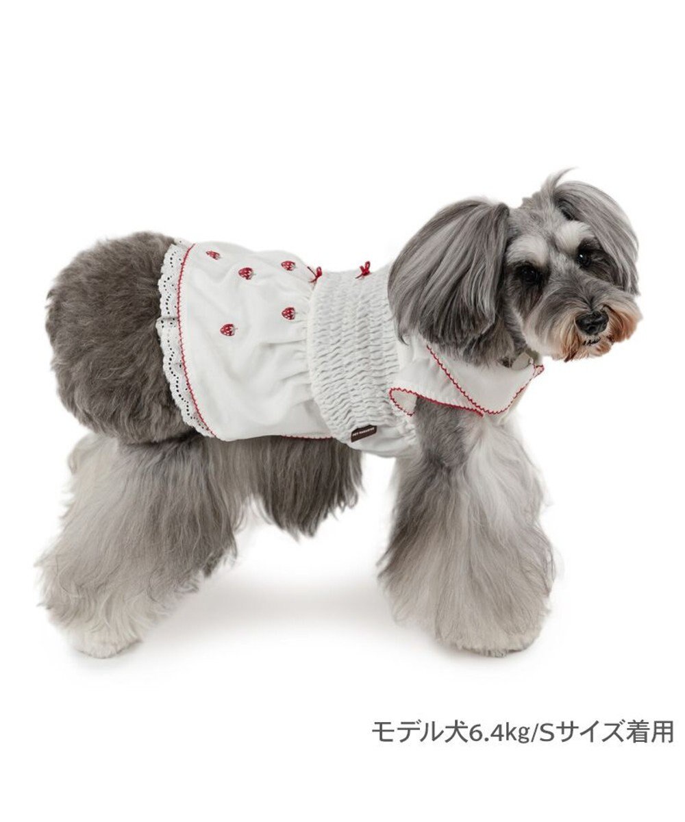 PET PARADISE ペットパラダイス スモッキング ワンピース 《いちご刺繍》 小型犬 