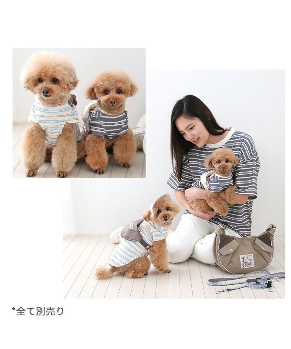 PET PARADISE スヌーピー お揃いTシャツ マルチボーダー《ホワイト》 小型犬 
