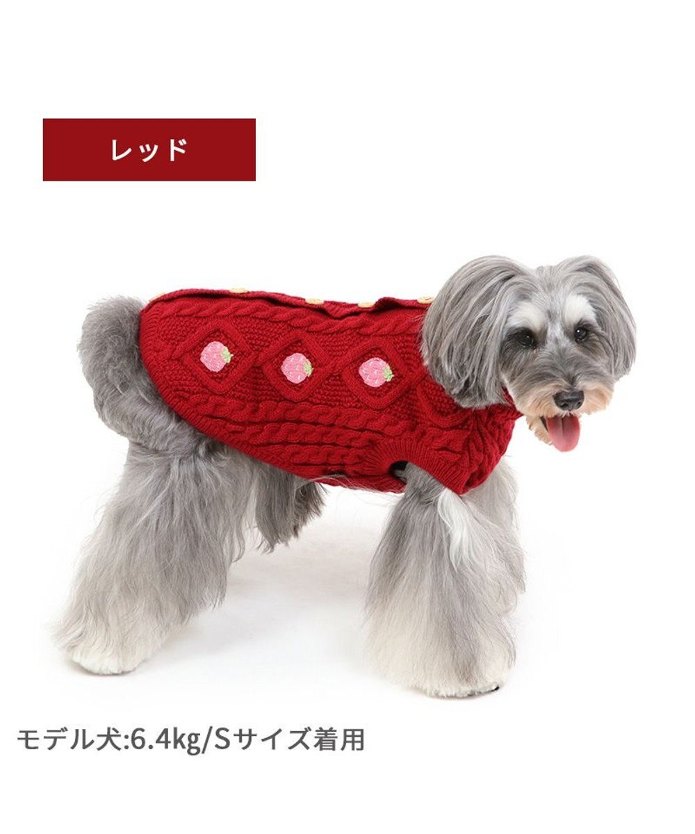 PET PARADISE ペットパラダイス アランニット 苺柄 《レッド》 小型犬 