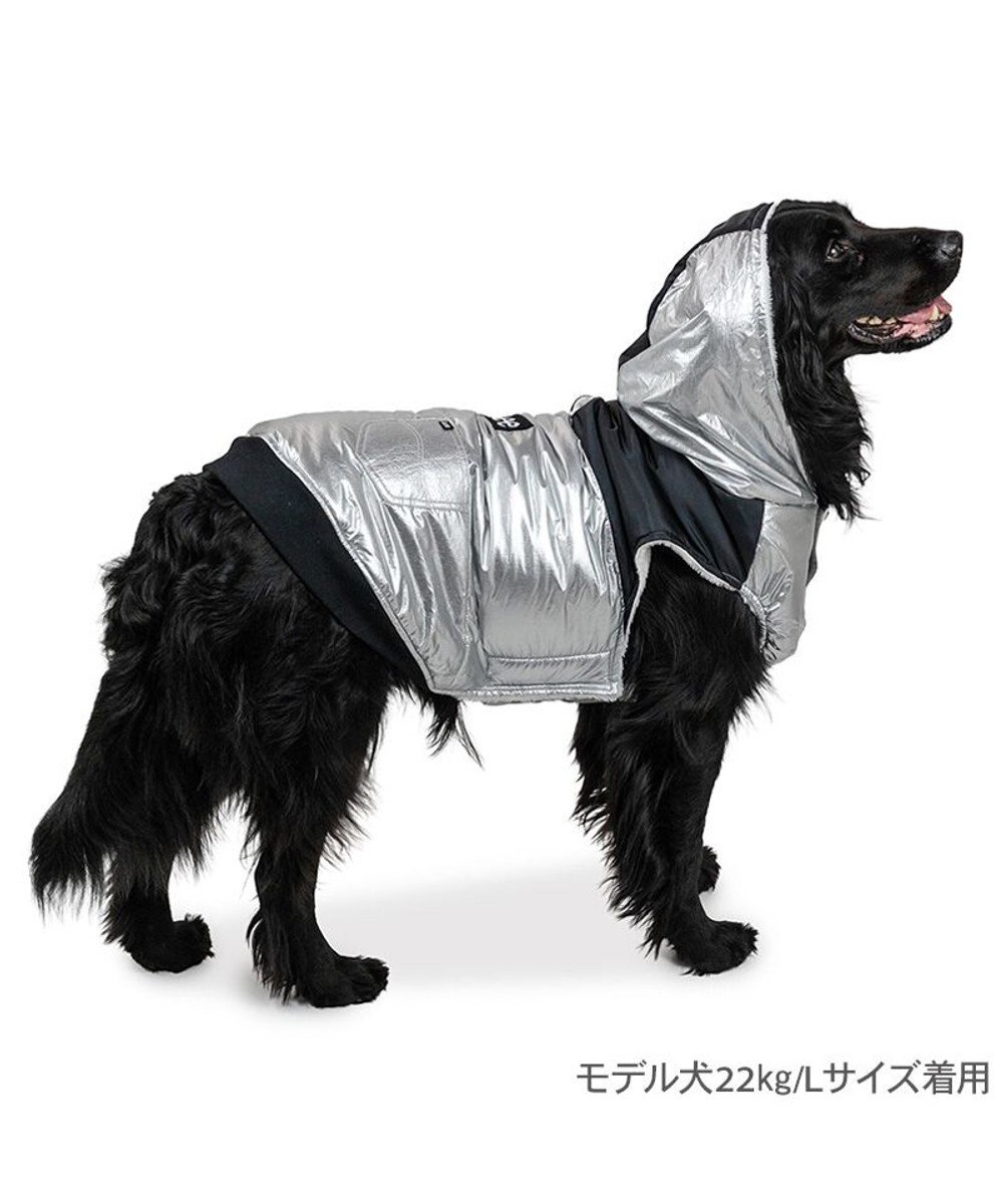 PET PARADISE Lee フード付 綿入れベスト 《シルバー》 中型犬 大型犬 