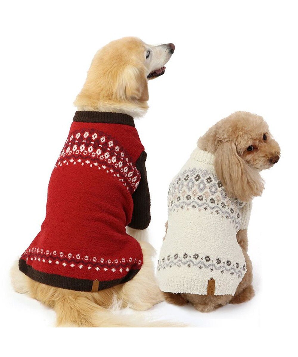 PET PARADISE ペットパラダイス ニット ノルディク柄  《レッド》 中型犬 大型犬 