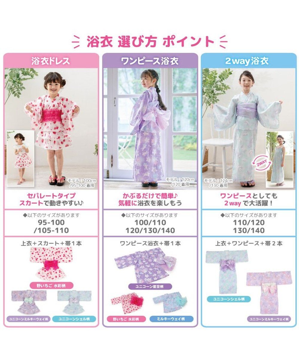 Mother garden マザーガーデン 野いちご 浴衣ドレス 《水彩柄》 95～100cm / 105～110cm 