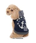PET PARADISE 犬の服 犬 服 秋冬 パーカー 【小型犬】 お腹開き マリン