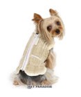 PET PARADISE 犬 服 背中開き ベスト 【小型犬】 ボア ベージュ