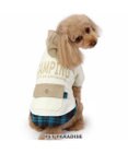 PET PARADISE ペットパラダイス パーカー ホワイト チェック フード ポケット付き 小型犬