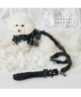 PET PARADISE cherircouture ツイード リボンリード 《ブラック》 ４Ｓ～３Ｓ