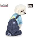 PET PARADISE Lee ワンショルダー パンツつなぎ 《ヒッコリー》 小型犬