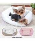 PET PARADISE 犬 ベッド キルト カドラーベッド (38×32cm) 《グレージュ/ ピンク/ ホワイト》