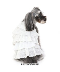 PET PARADISE 犬の服 犬 フリルワンピース白  【小型犬】