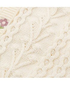 PET PARADISE ペットパラダイス 花 刺繍 アランニット 《ホワイト》 小型犬