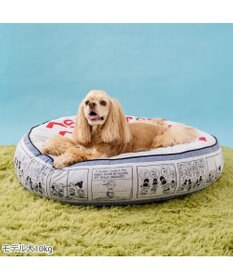 PET PARADISE 【10月上旬お届け】スヌーピー丸型クッション 《野球柄》 　Ｌ