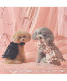 PET PARADISE cherircouture リボン ギャザーベスト 《ブラック》 小型犬