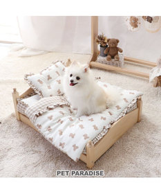 PET PARADISE ペットパラダイス ペット木製ベッド＆くまちゃん柄布団
