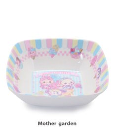 Mother garden マザーガーデン うさもも メラミン食器 スクエアボール 《アイス柄》 単品 食洗機可 子供用食器 メラミン製 四角 お皿 プレート キッズ 女の子 かわいい 食器