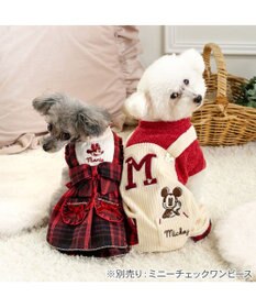PET PARADISE ディズニー ミッキーマウス チェック オーバーオール  小型犬