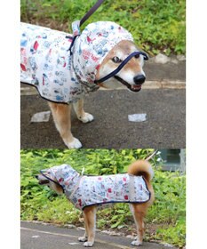 PET PARADISE スヌーピー 簡易レインコート 透明フード付き 《アメリカンビンテージ柄》 中型犬 大型犬