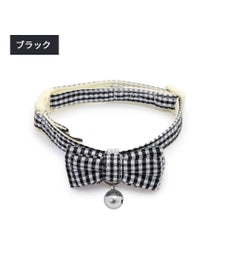 PET PARADISE ペットパラダイス 猫 首輪 ギンガムチェック 《ブラック》 小サイズ/中サイズ