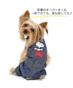 PET PARADISE 犬の服 犬 スヌーピー オーバーオール 【小型犬】 ヒッコリー
