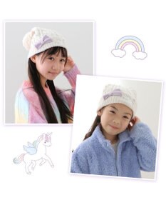 Mother garden マザーガーデン ユニコーン キッズ ニット帽子 《ホワイト》