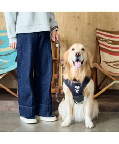 PET PARADISE スヌーピー ハーネス＆リード 《ワッペン柄》 Ｌ 大型犬