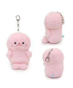 Mother garden しろたん ついてきちゃうマスコット  キーホルダー 12cm 《もふもふ ピンク》 単品