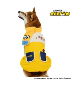 PET PARADISE ミニオン ボブ  遠赤外線 綿入れベスト マフラー付き 中型犬