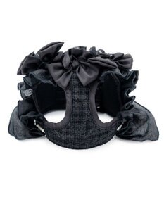 PET PARADISE cherircouture ツイード ベストハーネス 《ブラック》 ４Ｓ/３Ｓ