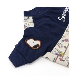 PET PARADISE スヌーピー パッチ付き 長袖 Tシャツ 《 ネイビー》【中型犬】