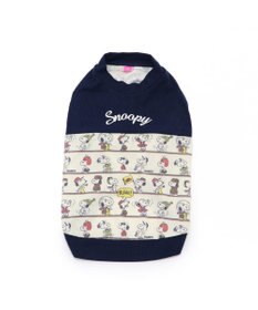 PET PARADISE スヌーピー パッチ付き 長袖 Tシャツ 《 ネイビー》【中型犬】
